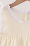 Beige Jacquard Lace Dress - Aaria Tees Aaria Tees