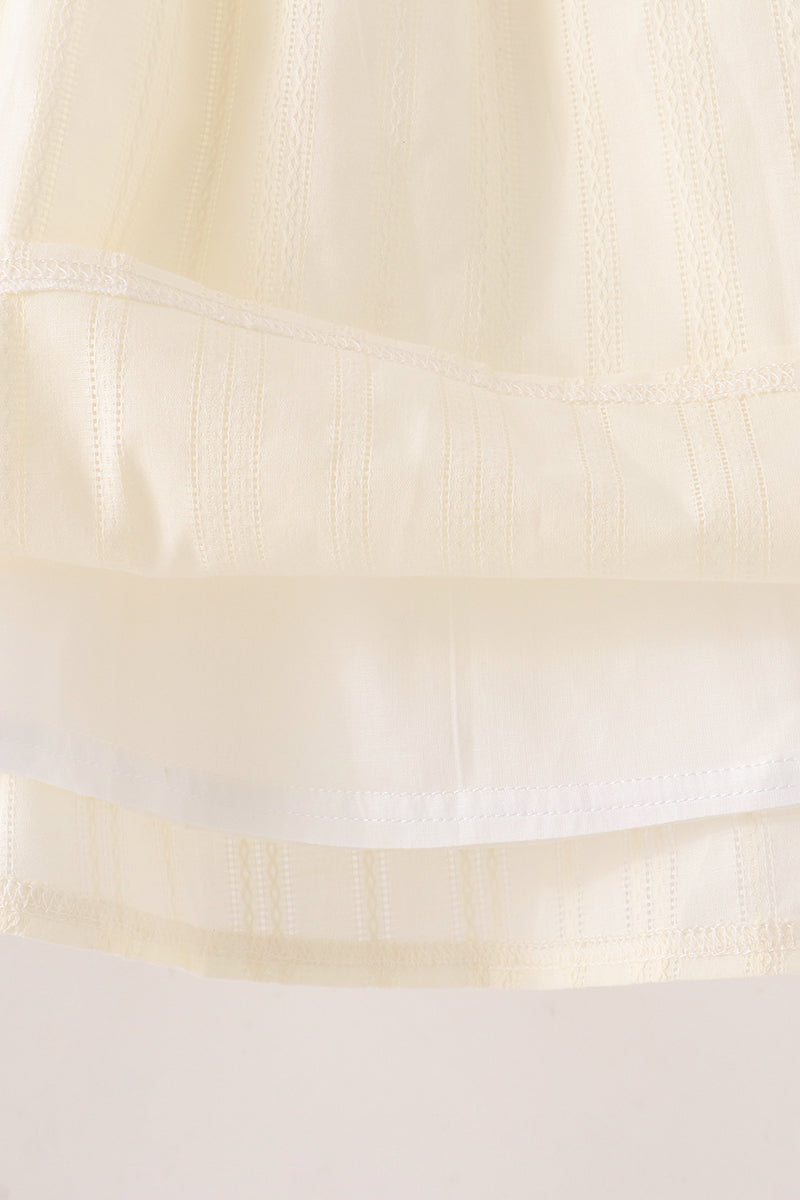 Beige Jacquard Lace Dress - Aaria Tees Aaria Tees