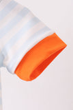 Orange Spider Embroidery Stripe Romper Aaria Tees