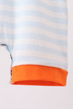 Orange Spider Embroidery Stripe Romper Aaria Tees