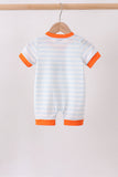 Orange Spider Embroidery Stripe Romper Aaria Tees