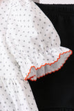 Black Spider Embroidery Ruffle Shorts Set Aaria Tees
