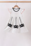 Black Spider Embroidery Ruffle Dress Aaria Tees