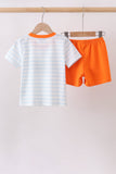 Orange Spider Embroidery shorts Set Aaria Tees