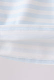 Black Spider Embroidery Pocket Stripe Top Aaria Tees