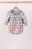 Blue Pumpkin Bow Smocked Ruffle Bubble Aaria Tees