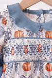 Blue Pumpkin Bow Smocked Ruffle Bubble Aaria Tees