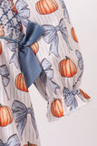 Blue Pumpkin Bow Smocked Ruffle Bubble Aaria Tees