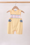 Mustard Pumpkin Embroidery Gingham Jon Jon Aaria Tees