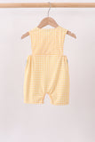 Mustard Pumpkin Embroidery Gingham Jon Jon Aaria Tees