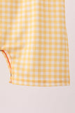 Mustard Pumpkin Embroidery Gingham Jon Jon Aaria Tees