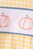 Mustard Pumpkin Embroidery Gingham Bubble Aaria Tees