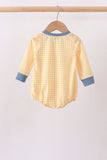 Mustard Pumpkin Embroidery Gingham Bubble Aaria Tees