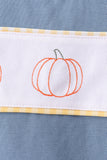Blue Pumpkin Embroidery Gingham Shorts Set Aaria Tees