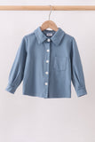 Blue Button Down Pocket Shirt Aaria Tees