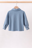Blue Button Down Pocket Shirt Aaria Tees