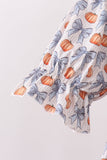 Blue Pumpkin Bow Mom Tiered Dress Aaria Tees