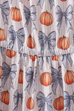 Blue Pumpkin Bow Mom Tiered Dress Aaria Tees