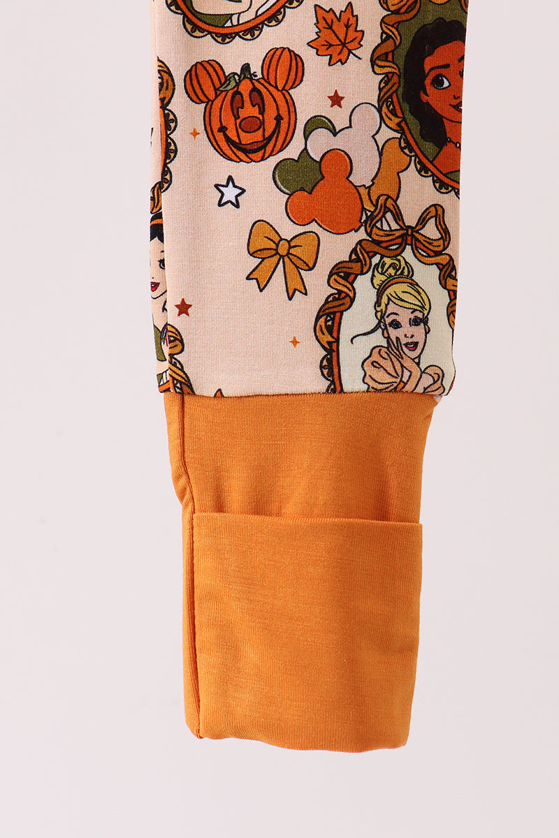 Orange princess bamboo zipper romper - Aaria Tees Aaria Tees
