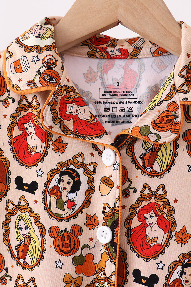 Orange princess bamboo pajama set - Aaria Tees Aaria Tees