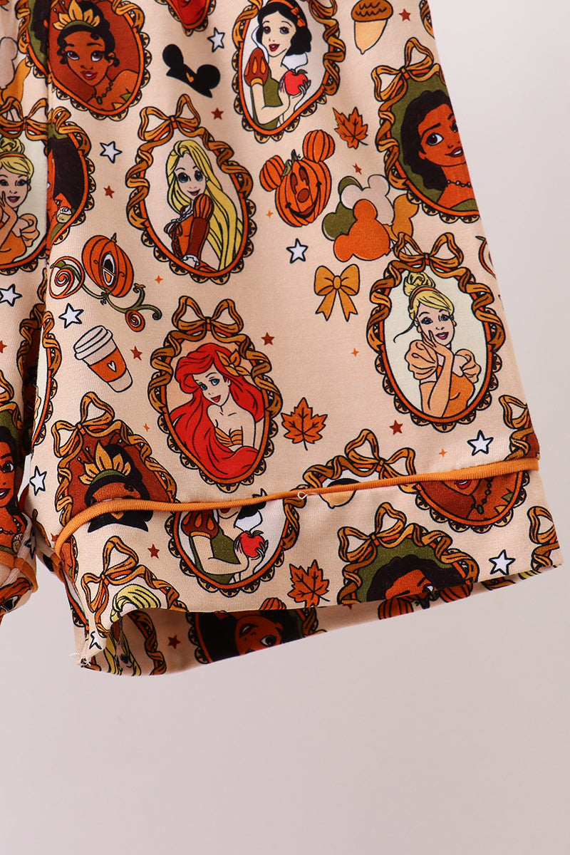 Orange princess bamboo pajama set - Aaria Tees Aaria Tees