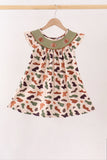 Camouflage Pumpkin Embroidery Ruffle Dress - Aaria Tees Aaria Tees