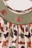 Camouflage Pumpkin Embroidery Ruffle Dress - Aaria Tees Aaria Tees