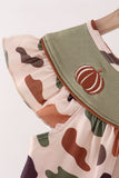 Camouflage Pumpkin Embroidery Ruffle Dress - Aaria Tees Aaria Tees