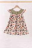 Camouflage Pumpkin Embroidery Ruffle Dress - Aaria Tees Aaria Tees