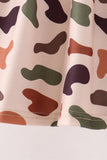 Camouflage Pumpkin Embroidery Ruffle Shorts Set - Aaria Tees Aaria Tees