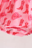 Pink Cowgirl Boots Embroidery Bubble - Aaria Tees Aaria Tees