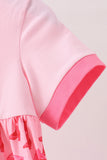Pink Cowgirl Boots Embroidery Dress - Aaria Tees Aaria Tees