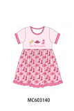 Pink Cowgirl Boots Embroidery Dress Aaria Tees