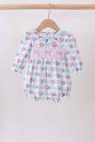 Blue Bow Smocked Floral Gingham Bubble Aaria Tees