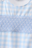 Blue Smocked Gingham Jon Jon Aaria Tees