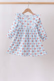 Blue Floral Ruffle Dress Aaria Tees