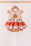 Floral Pumpkin Embroidery Ruffle Bubble Aaria Tees