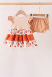 Floral Pumpkin Embroidery Ruffle Bloomer Set Aaria Tees