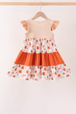 Floral Pumpkin Embroidery Ruffle Dress Aaria Tees