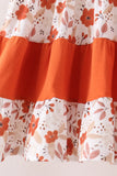 Floral Pumpkin Embroidery Ruffle Pants Set Aaria Tees