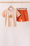 Pumpkin Embroidery Shorts Set Aaria Tees