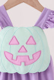 Purple Jack-O-Lantern Applique Ruffle Bubble - Aaria Tees Aaria Tees