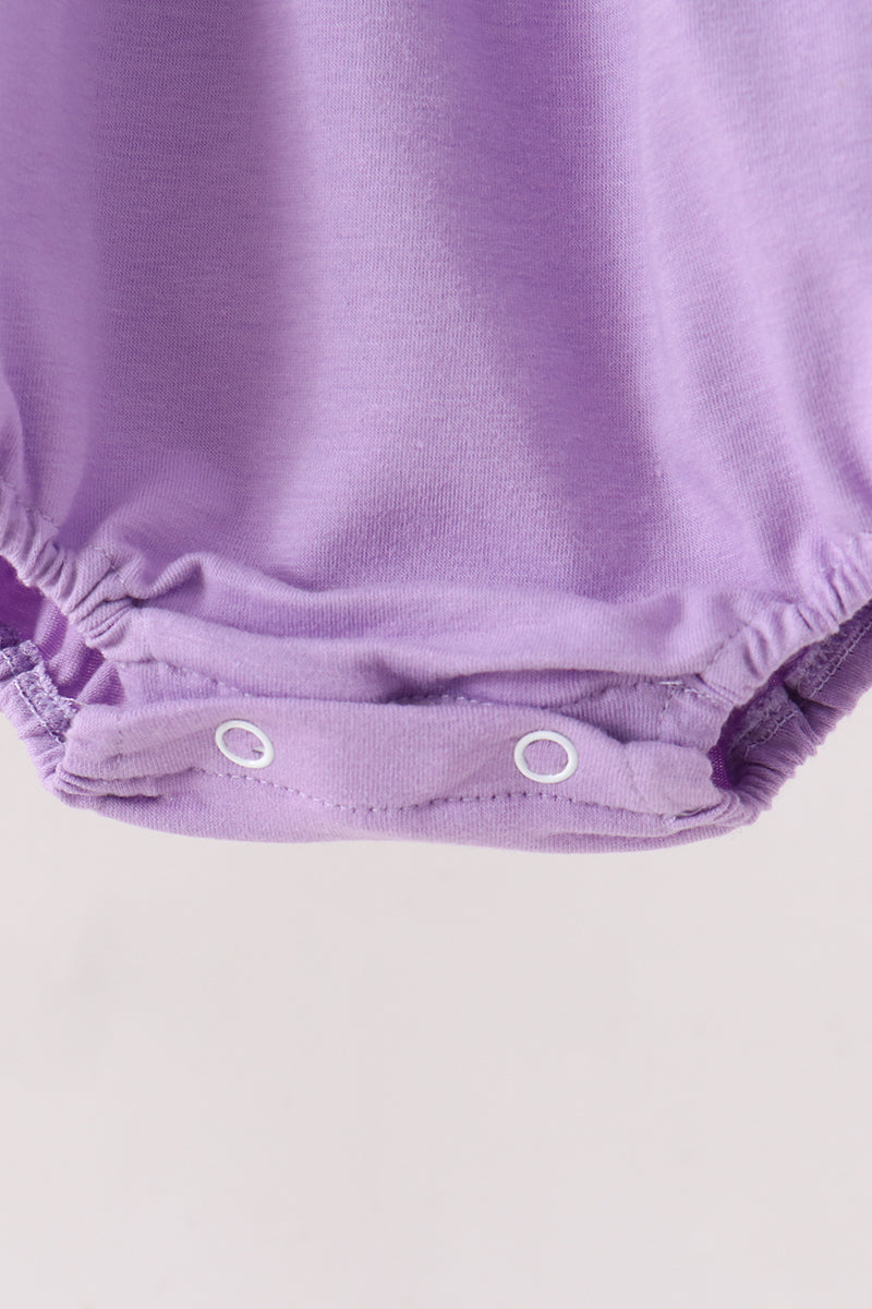 Purple Jack-O-Lantern Applique Ruffle Bubble - Aaria Tees Aaria Tees