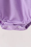 Purple Jack-O-Lantern Applique Ruffle Bubble - Aaria Tees Aaria Tees
