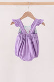 Purple Jack-O-Lantern Applique Ruffle Bubble - Aaria Tees Aaria Tees