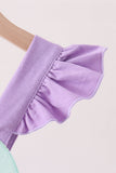 Purple Jack-O-Lantern Applique Ruffle Dress - Aaria Tees Aaria Tees