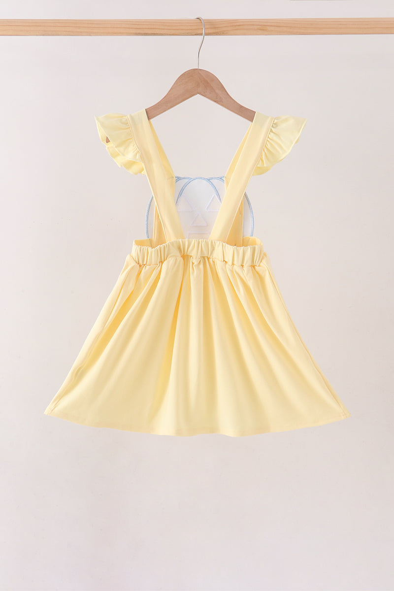 Cream Jack-O-Lantern Applique Ruffle Dress - Aaria Tees Aaria Tees