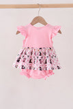 Pink Cat Embroidery Ruffle Bubble Aaria Tees