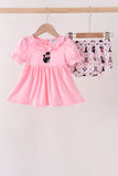 Pink Cat Embroidery Ruffle Bloomer Set Aaria Tees