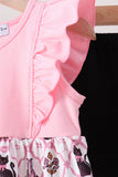 Pink Cat Embroidery Ruffle Pants Set Aaria Tees